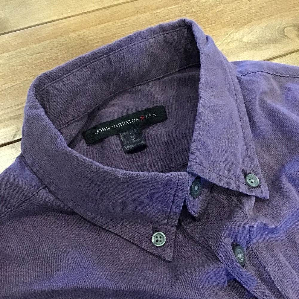John Varvatos purple button down, small
